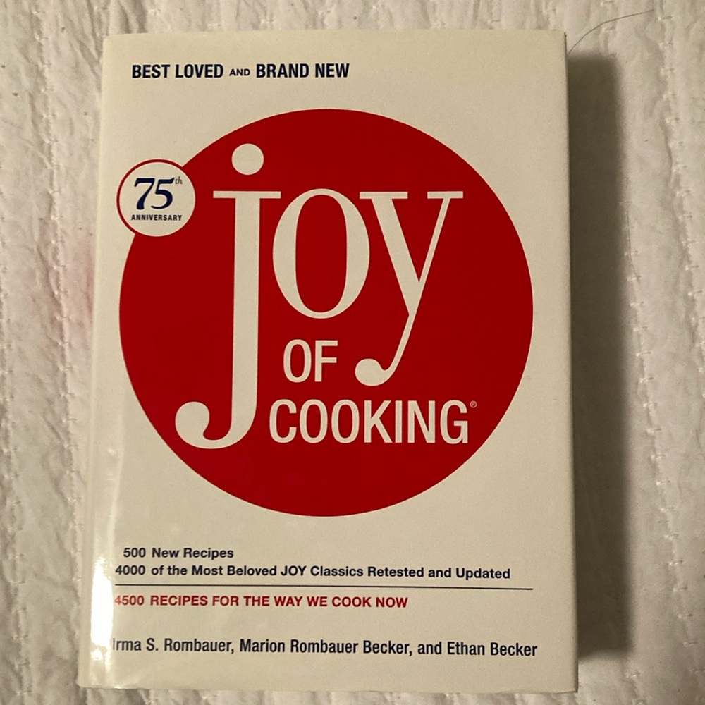 75th Anniversary Joy of Cooking Cookbook. Excellent condition. Like new.